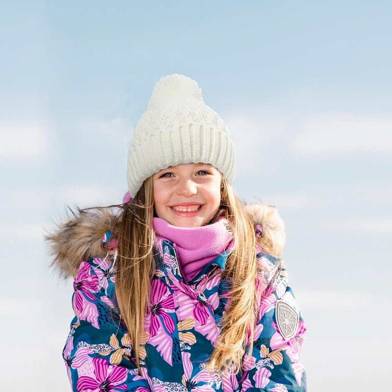 Peninpha Winter Hat for Kids Children, Girls Beanie with Pom Pom, Girls Accessories Knit Beanies Cap Age 7-12 - Image 2